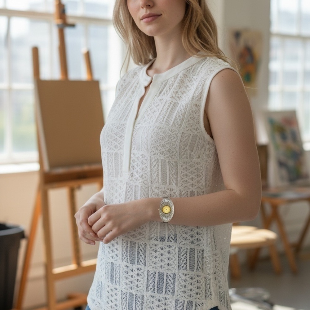 Jones New York Cream Sleeveless Top